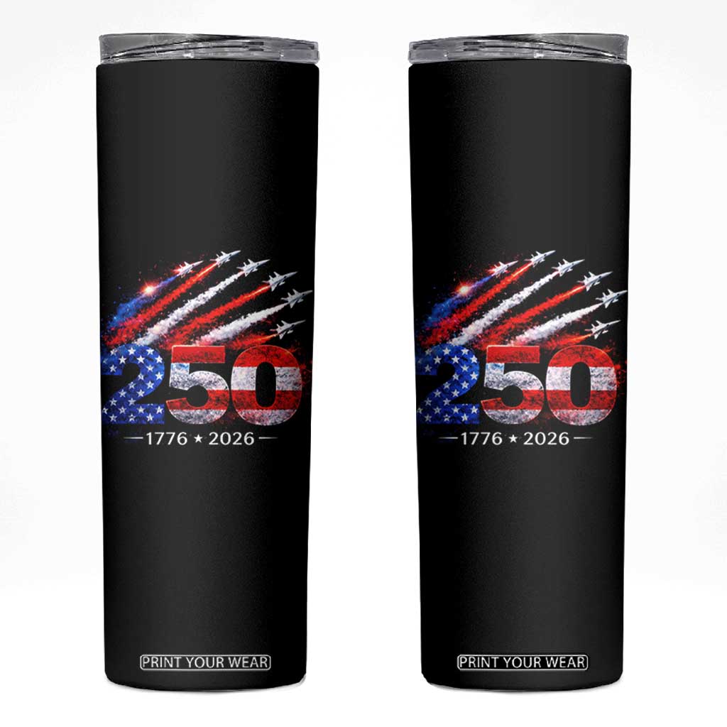250th Anniversary USA Skinny Tumbler Patriotic 250 Years American 4th July 1776 2026 TS10 Black Print Your Wear