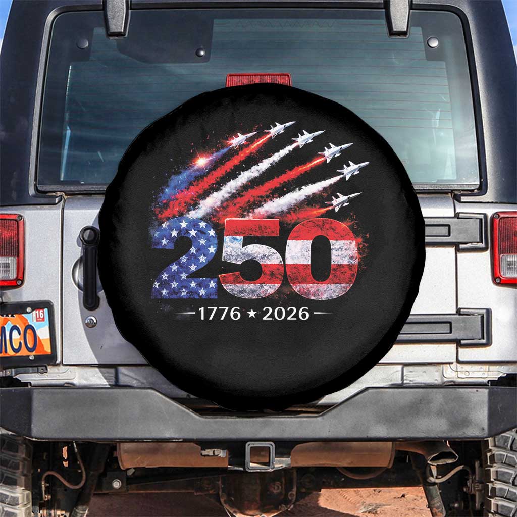 250th Anniversary USA Spare Tire Cover Patriotic 250 Years American 4th July 1776 2026 TS10 No hole Black Print Your Wear