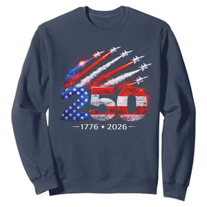 250th Anniversary USA Sweatshirt Patriotic 250 Years American 4th July 1776 2026 TS10 Navy Print Your Wear
