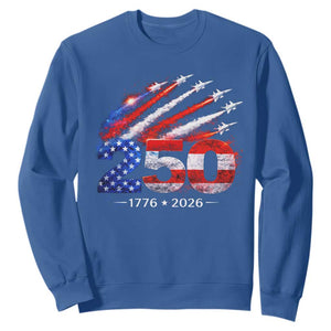 250th Anniversary USA Sweatshirt Patriotic 250 Years American 4th July 1776 2026 TS10 Royal Blue Print Your Wear
