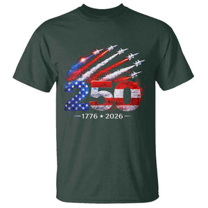 250th Anniversary USA T Shirt Patriotic 250 Years American 4th July 1776 2026 TS10 Dark Forest Green Print Your Wear