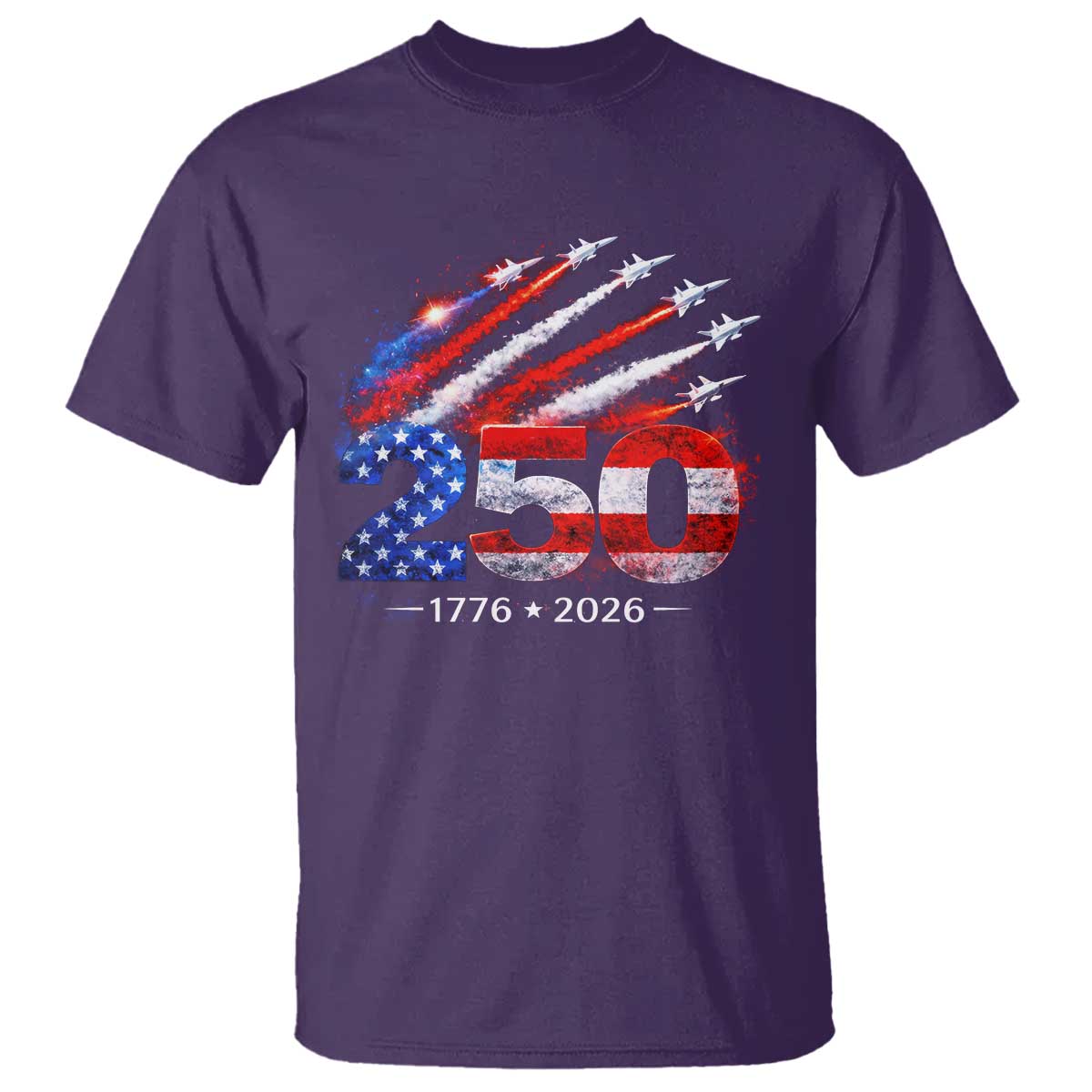 250th Anniversary USA T Shirt Patriotic 250 Years American 4th July 1776 2026 TS10 Purple Print Your Wear