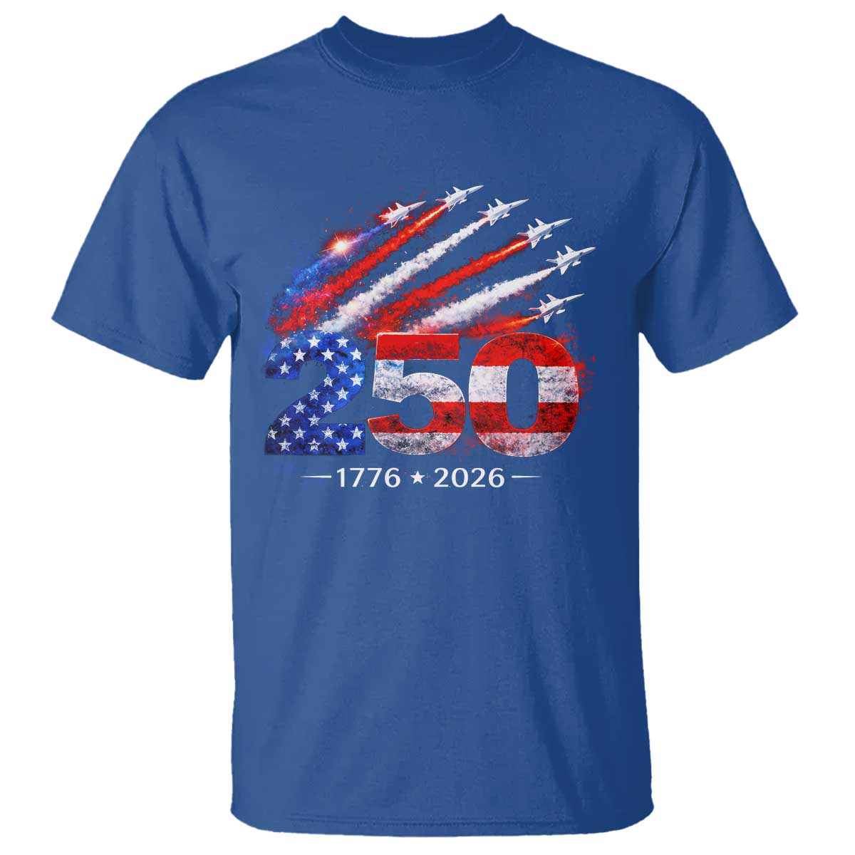 250th Anniversary USA T Shirt Patriotic 250 Years American 4th July 1776 2026 TS10 Royal Blue Print Your Wear