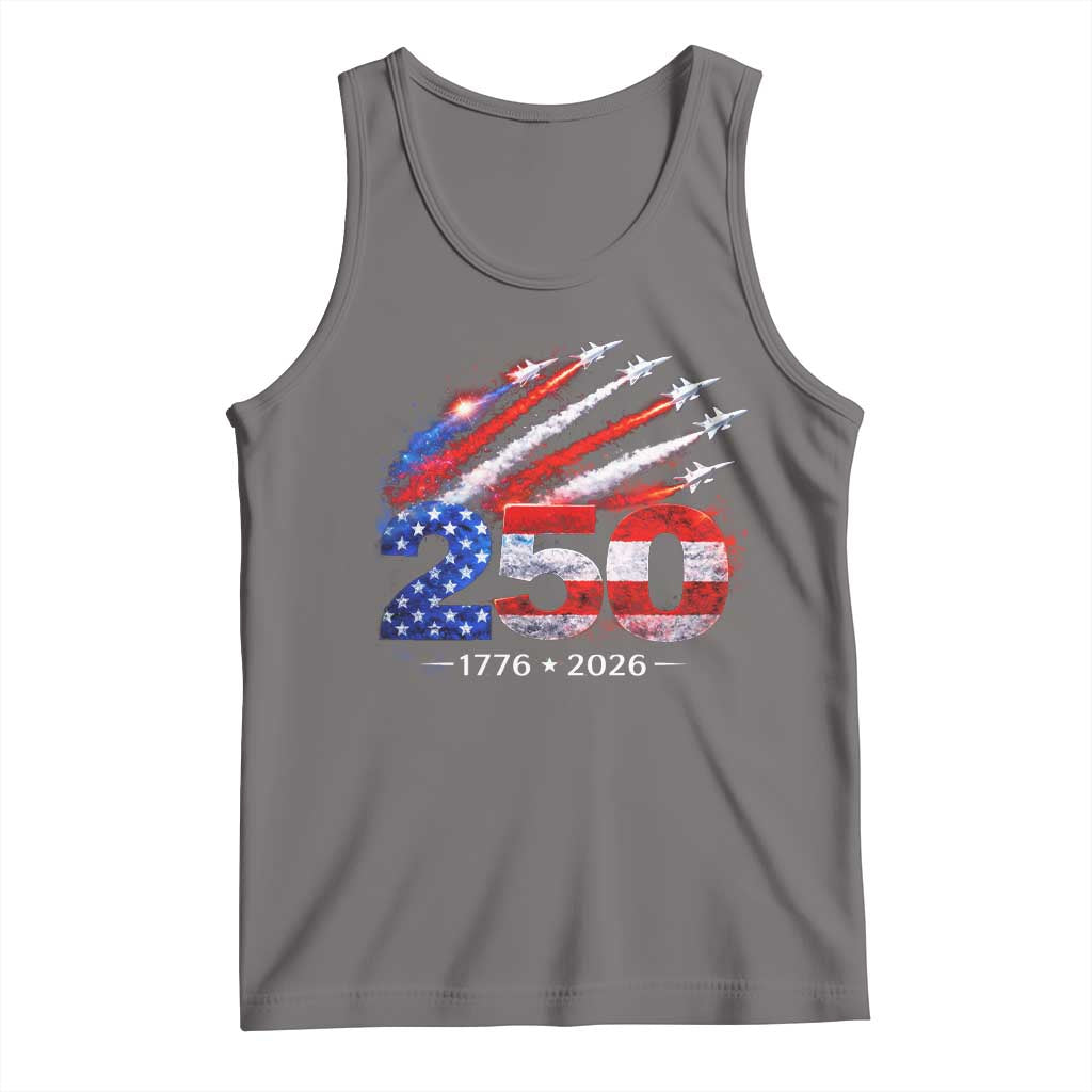 250th Anniversary USA Tank Top Patriotic 250 Years American 4th July 1776 2026 TS10 Deep Heather Print Your Wear