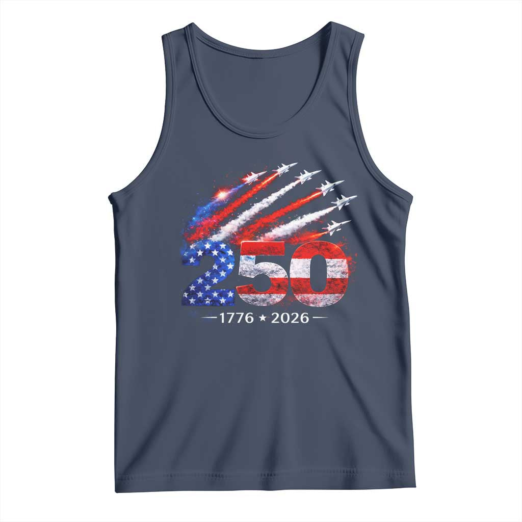 250th Anniversary USA Tank Top Patriotic 250 Years American 4th July 1776 2026 TS10 Navy Print Your Wear
