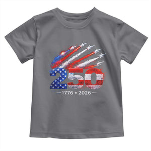250th Anniversary USA Toddler T Shirt Patriotic 250 Years American 4th July 1776 2026 TS10 Charcoal Print Your Wear