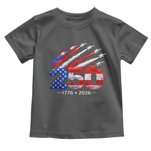 250th Anniversary USA Toddler T Shirt Patriotic 250 Years American 4th July 1776 2026 TS10 Dark Heather Print Your Wear