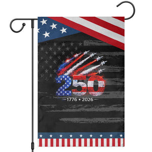 250th Anniversary USA Garden Flag Patriotic 250 Years American 4th July 1776 2026 TS10 Distressed Black Blue Print Your Wear