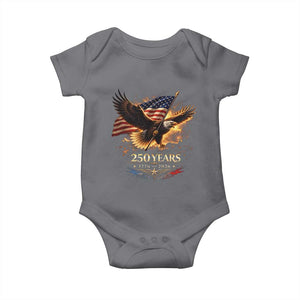 Eagle 250 Anniversary Usa Baby Onesie 1776 2026 Patriotic 4th Of July 250 Year American Flag TS10 Charcoal Print Your Wear