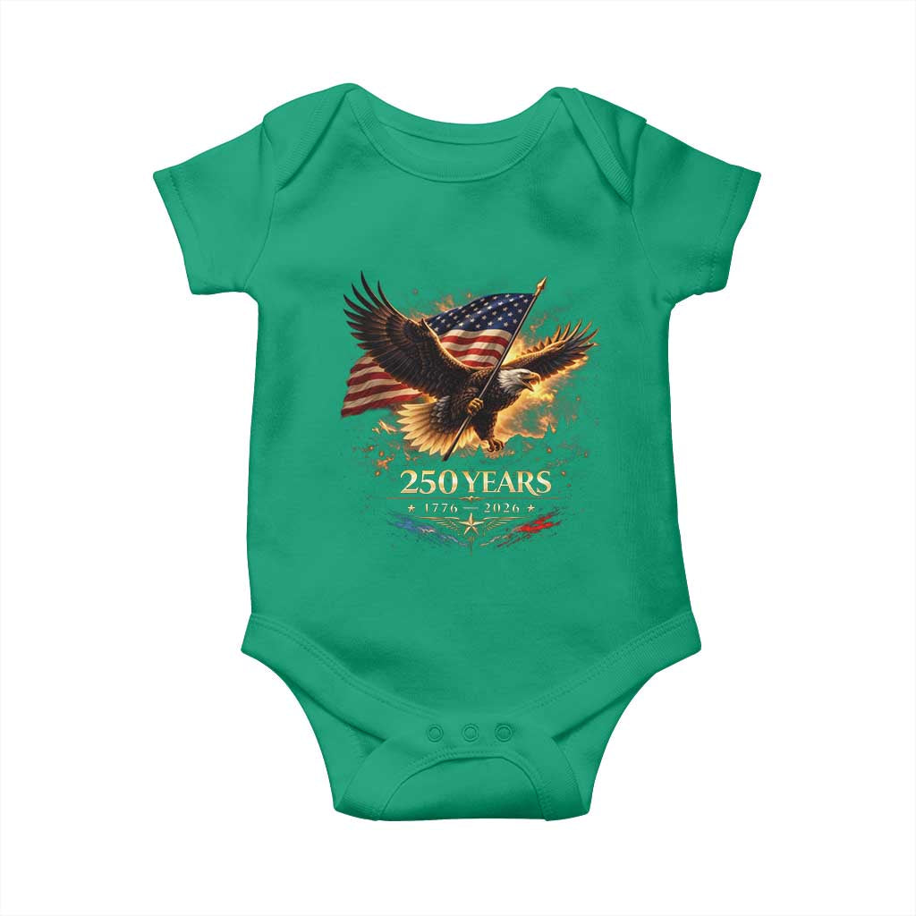 Eagle 250 Anniversary Usa Baby Onesie 1776 2026 Patriotic 4th Of July 250 Year American Flag TS10 Irish Green Print Your Wear