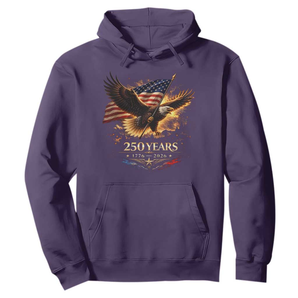 Eagle 250 Anniversary Usa Hoodie 1776 2026 Patriotic 4th Of July 250 Year American Flag TS10 Purple Print Your Wear