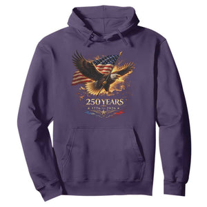 Eagle 250 Anniversary Usa Hoodie 1776 2026 Patriotic 4th Of July 250 Year American Flag TS10 Purple Print Your Wear