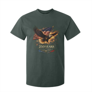 Eagle 250 Anniversary Usa T Shirt For Kid 1776 2026 Patriotic 4th Of July 250 Year American Flag TS10 Dark Forest Green Print Your Wear