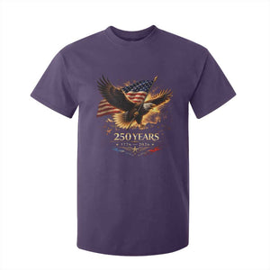 Eagle 250 Anniversary Usa T Shirt For Kid 1776 2026 Patriotic 4th Of July 250 Year American Flag TS10 Purple Print Your Wear
