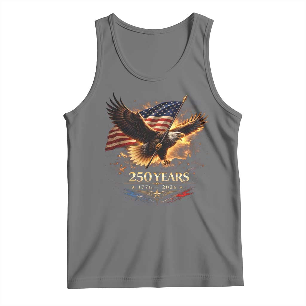 Eagle 250 Anniversary Usa Tank Top 1776 2026 Patriotic 4th Of July 250 Year American Flag TS10 Black Heather Print Your Wear