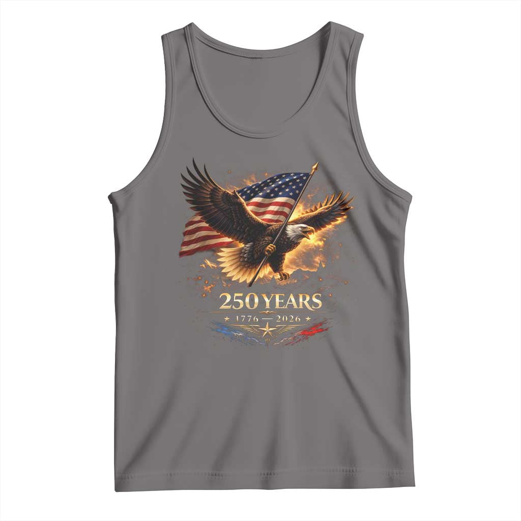 Eagle 250 Anniversary Usa Tank Top 1776 2026 Patriotic 4th Of July 250 Year American Flag TS10 Deep Heather Print Your Wear