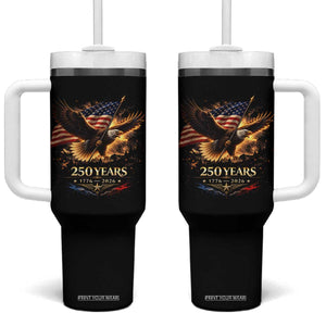 Eagle 250 Anniversary Usa Tumbler With Handle 1776 2026 Patriotic 4th Of July 250 Year American Flag TS10 One Size: 40 oz Black Print Your Wear