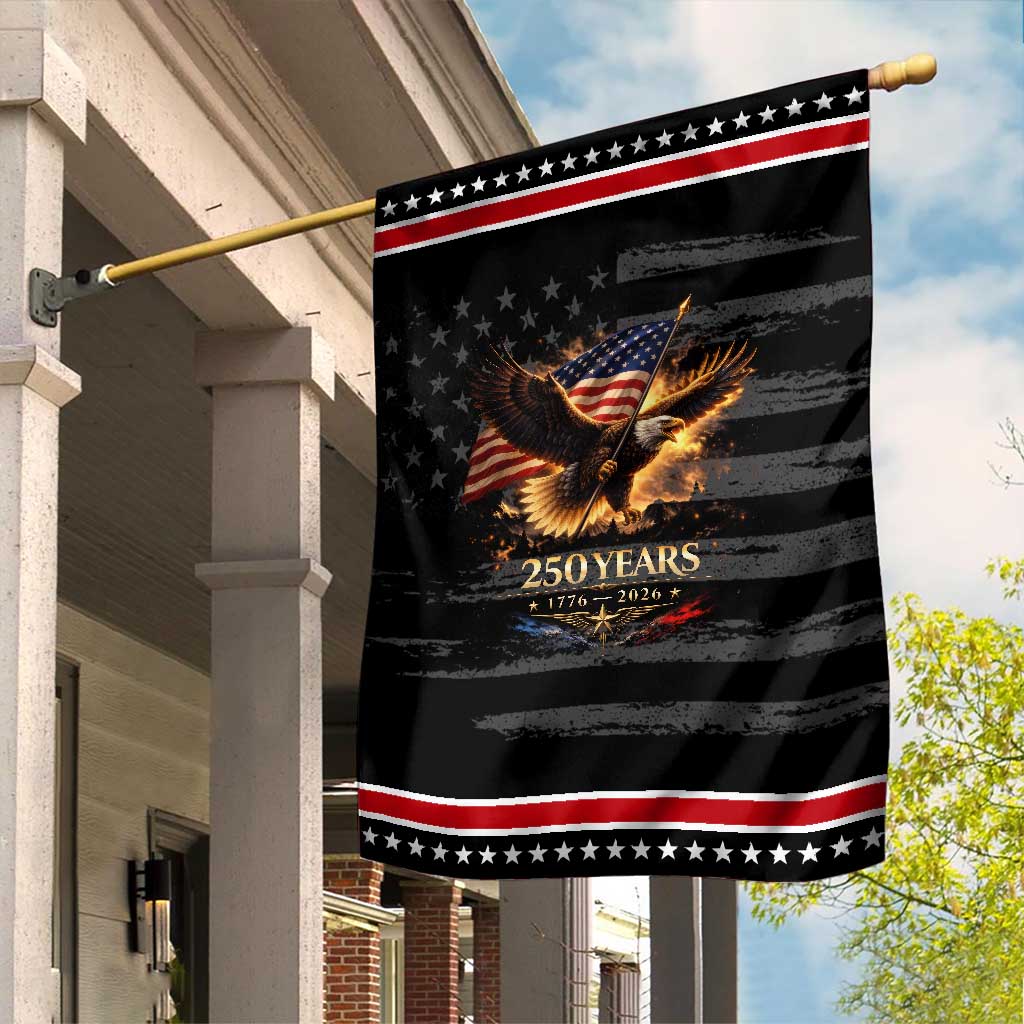 Eagle 250 Anniversary Usa Patriotic Garden Flag 1776 2026 Patriotic 4th Of July 250 Year American Flag TS10 Distressed Black Red Print Your Wear