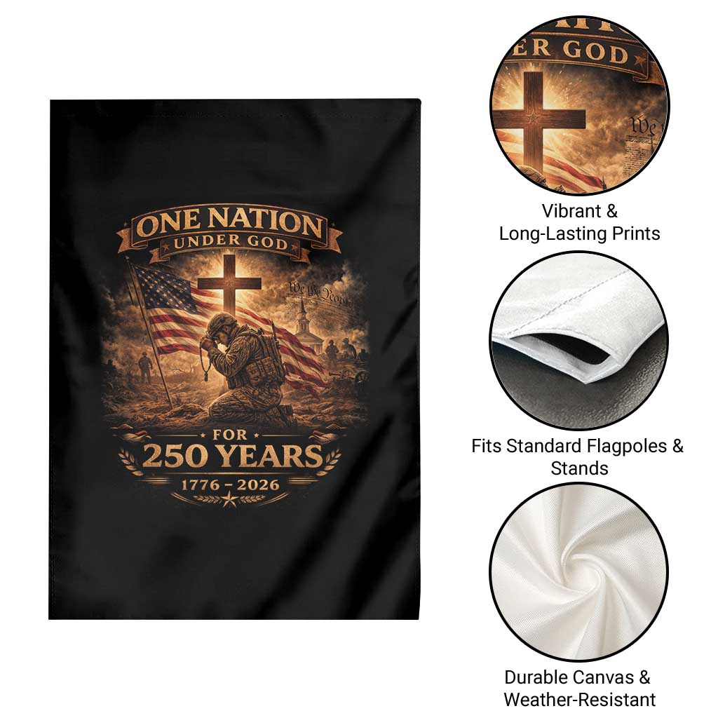 Blessings 250 Years America Garden Flag Christian Patriotic One Nation Under God US Flag TS10 Print Your Wear
