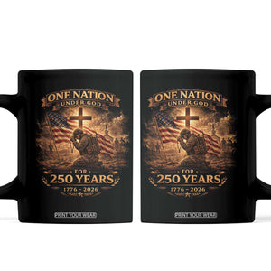 Blessings 250 Years America Coffee Mug Christian Patriotic One Nation Under God US Flag TS10 Black Print Your Wear