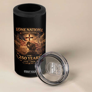 Blessings 250 Years America 4 in 1 Can Cooler Tumbler Christian Patriotic One Nation Under God US Flag TS10 Print Your Wear