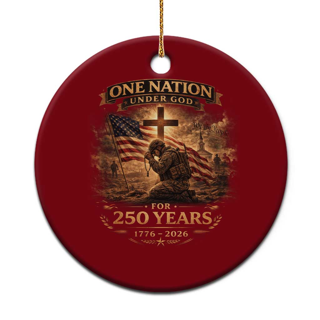 Blessings 250 Years America Ceramic Ornament Christian Patriotic One Nation Under God US Flag TS10 1pc Red Print Your Wear