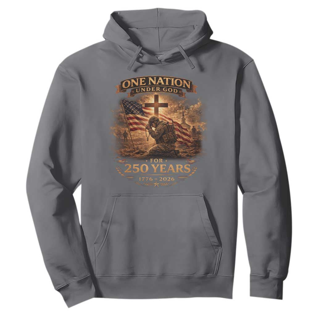 Blessings 250 Years America Hoodie Christian Patriotic One Nation Under God US Flag TS10 Charcoal Print Your Wear