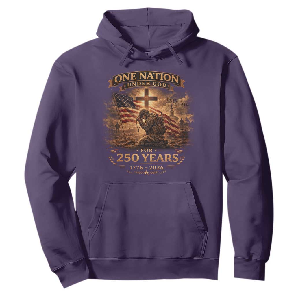 Blessings 250 Years America Hoodie Christian Patriotic One Nation Under God US Flag TS10 Purple Print Your Wear