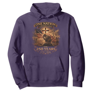 Blessings 250 Years America Hoodie Christian Patriotic One Nation Under God US Flag TS10 Purple Print Your Wear