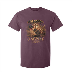Blessings 250 Years America T Shirt For Kid Christian Patriotic One Nation Under God US Flag TS10 Maroon Print Your Wear
