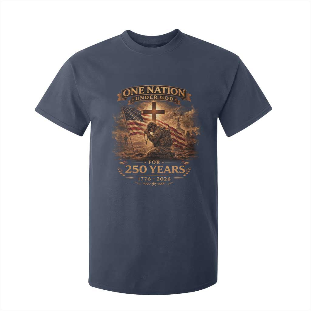 Blessings 250 Years America T Shirt For Kid Christian Patriotic One Nation Under God US Flag TS10 Navy Print Your Wear