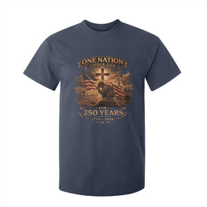 Blessings 250 Years America T Shirt For Kid Christian Patriotic One Nation Under God US Flag TS10 Navy Print Your Wear