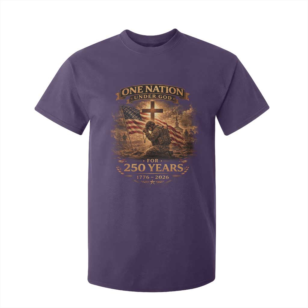 Blessings 250 Years America T Shirt For Kid Christian Patriotic One Nation Under God US Flag TS10 Purple Print Your Wear