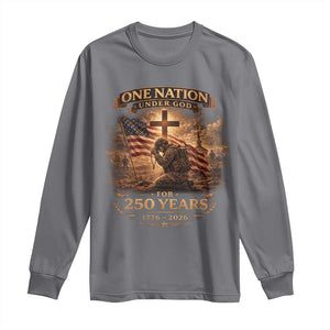 Blessings 250 Years America Long Sleeve Shirt Christian Patriotic One Nation Under God US Flag TS10 Charcoal Print Your Wear