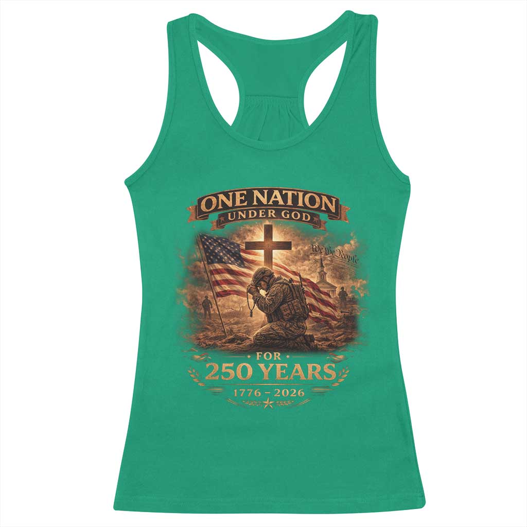 Blessings 250 Years America Racerback Tank Top Christian Patriotic One Nation Under God US Flag TS10 Irish Green Print Your Wear