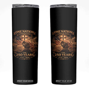 Blessings 250 Years America Skinny Tumbler Christian Patriotic One Nation Under God US Flag TS10 Black Print Your Wear