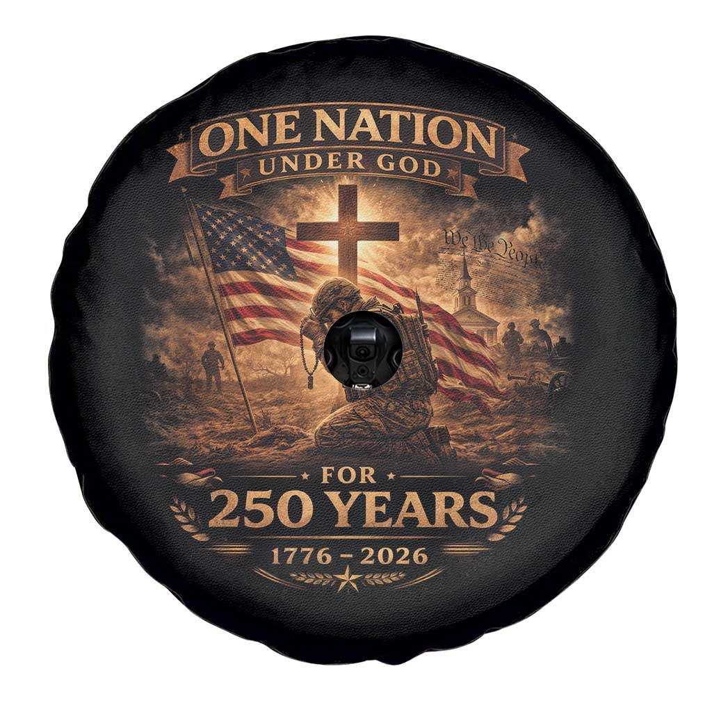Blessings 250 Years America Spare Tire Cover Christian Patriotic One Nation Under God US Flag TS10 Print Your Wear
