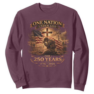 Blessings 250 Years America Sweatshirt Christian Patriotic One Nation Under God US Flag TS10 Maroon Print Your Wear