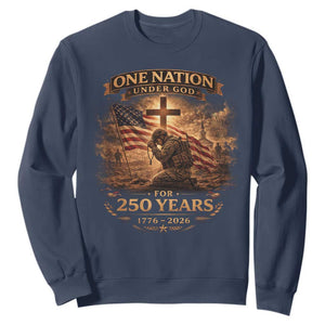 Blessings 250 Years America Sweatshirt Christian Patriotic One Nation Under God US Flag TS10 Navy Print Your Wear