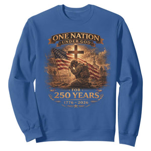 Blessings 250 Years America Sweatshirt Christian Patriotic One Nation Under God US Flag TS10 Royal Blue Print Your Wear