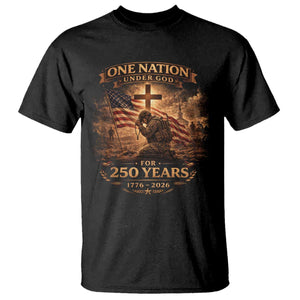 Blessings 250 Years America T Shirt Christian Patriotic One Nation Under God US Flag TS10 Black Print Your Wear