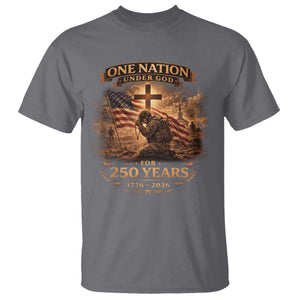 Blessings 250 Years America T Shirt Christian Patriotic One Nation Under God US Flag TS10 Charcoal Print Your Wear