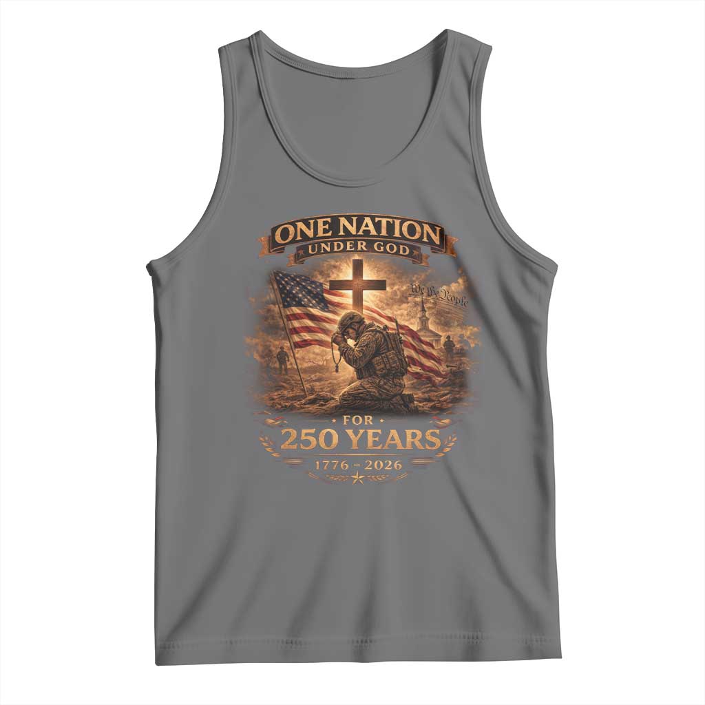 Blessings 250 Years America Tank Top Christian Patriotic One Nation Under God US Flag TS10 Black Heather Print Your Wear