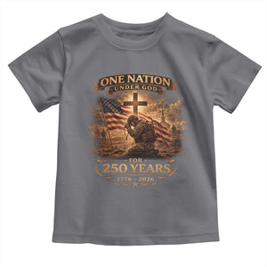Blessings 250 Years America Toddler T Shirt Christian Patriotic One Nation Under God US Flag TS10 Charcoal Print Your Wear