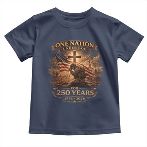 Blessings 250 Years America Toddler T Shirt Christian Patriotic One Nation Under God US Flag TS10 Navy Print Your Wear