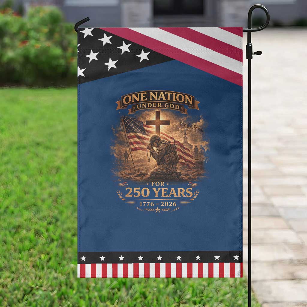 Blessings 250 Years America Garden Flag Christian Patriotic One Nation Under God US Flag TS10 Classic Blue Black Print Your Wear