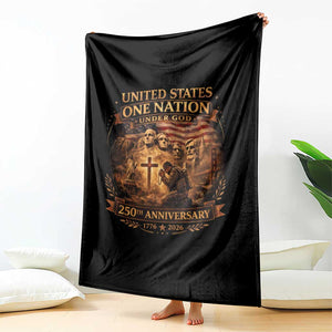 Blessings 250 Years America Throw Blanket Christian Patriotic One Nation Under God Founding Fathers TS10 Print Your Wear