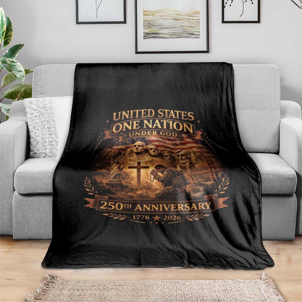Blessings 250 Years America Throw Blanket Christian Patriotic One Nation Under God Founding Fathers TS10 Print Your Wear