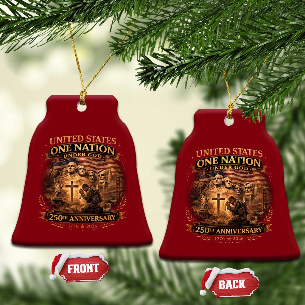 Blessings 250 Years America Ceramic Ornament Christian Patriotic One Nation Under God Founding Fathers TS10 Print Your Wear