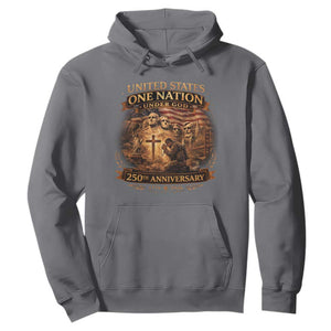 Blessings 250 Years America Hoodie Christian Patriotic One Nation Under God Founding Fathers TS10 Charcoal Print Your Wear